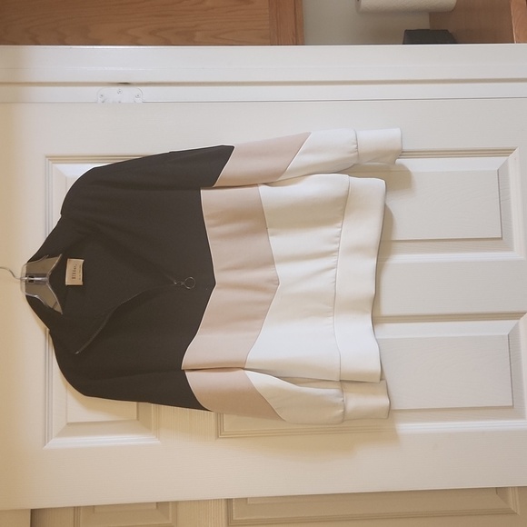 Elie Tahari Women's Long Sleeve Zipper Multicolor Pullover Top Size S - Picture 1 of 7